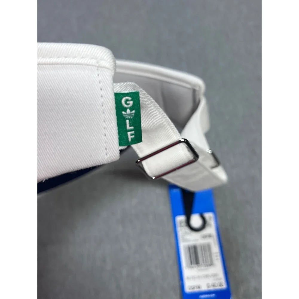 Adidas Originals Golf Visor White Navy Trefoil Logo High Crown JJ3820 OSFM NEW